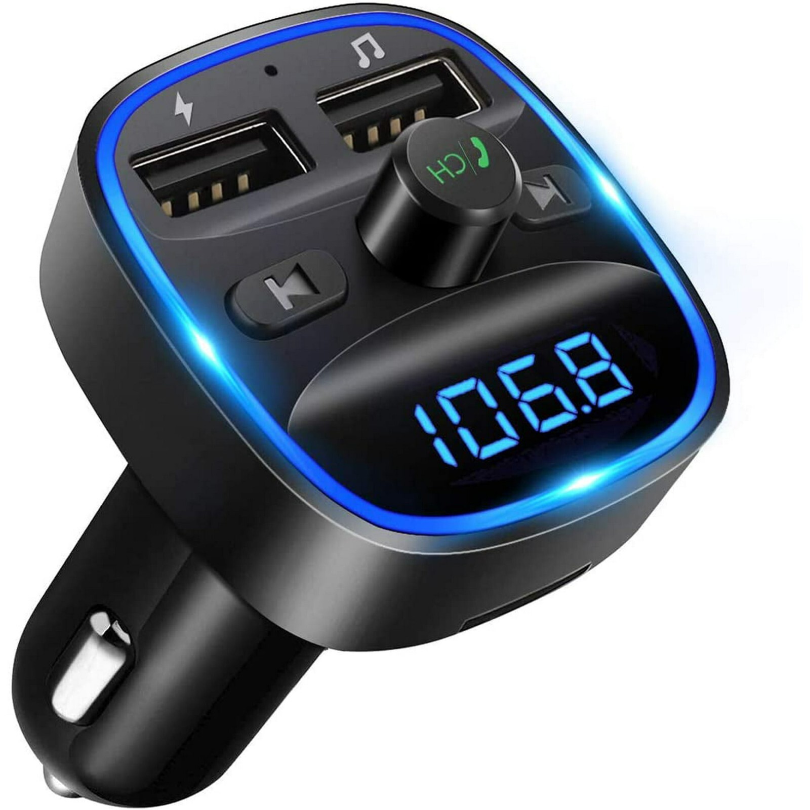 AFANSO Dual USB Ports Car Charger 4.8A/24W Mini Flush Fit Adapter Charger, Black