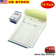 10 Pack 50 Sets 3.5" X 5.5"Sales Book Order Receipt Invoice Carbonless Copy