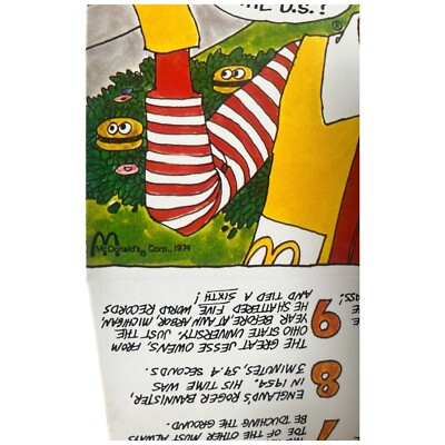 Vintage 1972 McDonaldland McSports Back To School Folder
