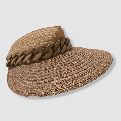 Eugenia Kim Women's Pink Oversized Chain Band Ricky Visor Hat Size OS