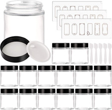 Lot de 15 pots en verre transparent de 4 onces avec couvercles récipients vides ronds pour gommages, lotio