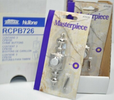 Box of 3 Broan NuTone RCPB726 Satin Nickel Masterpiece Lighted Door Chime Button