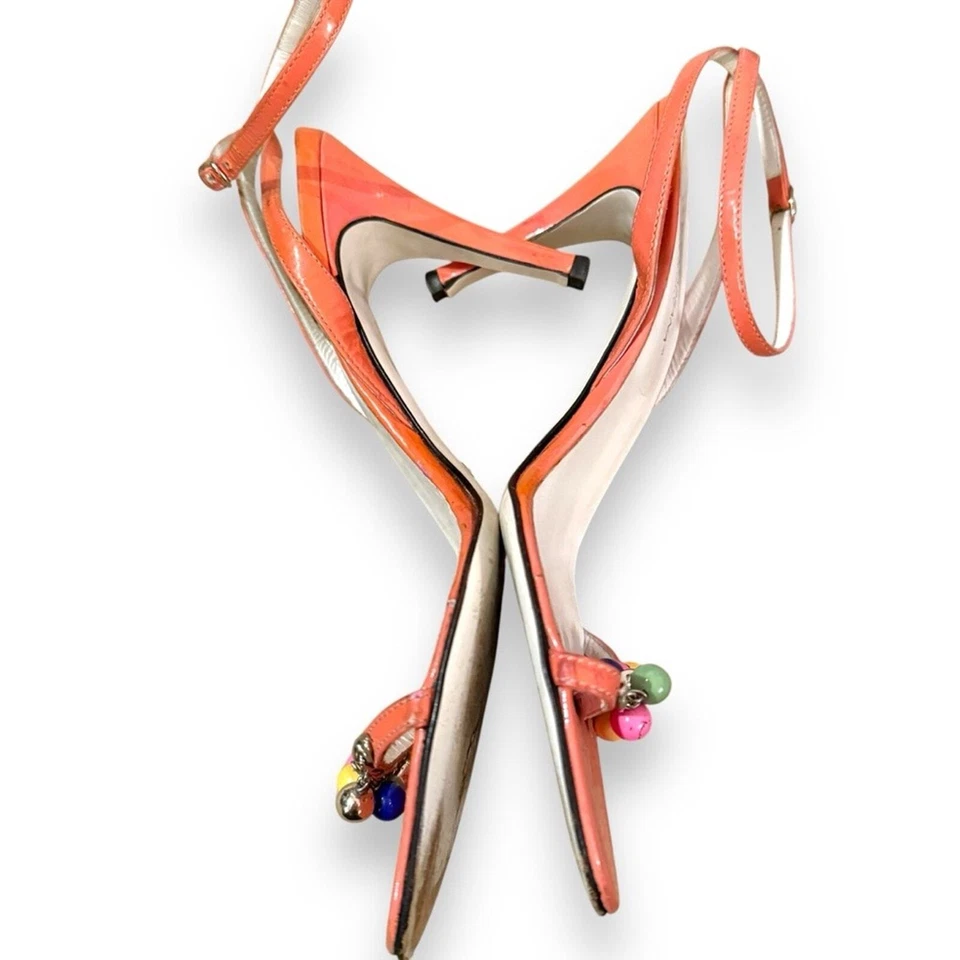 Dolce & Gabbana Y2K Vernice charol rosa coral tiras tacones con cuentas 38,5 Foto 2 de 4