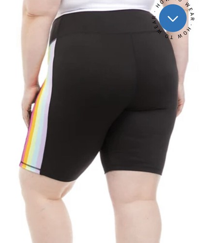 Women's Plus Size 1X Crown & Ivy Cabana Biker Shorts NWT Z126 - Picture 2 of 5