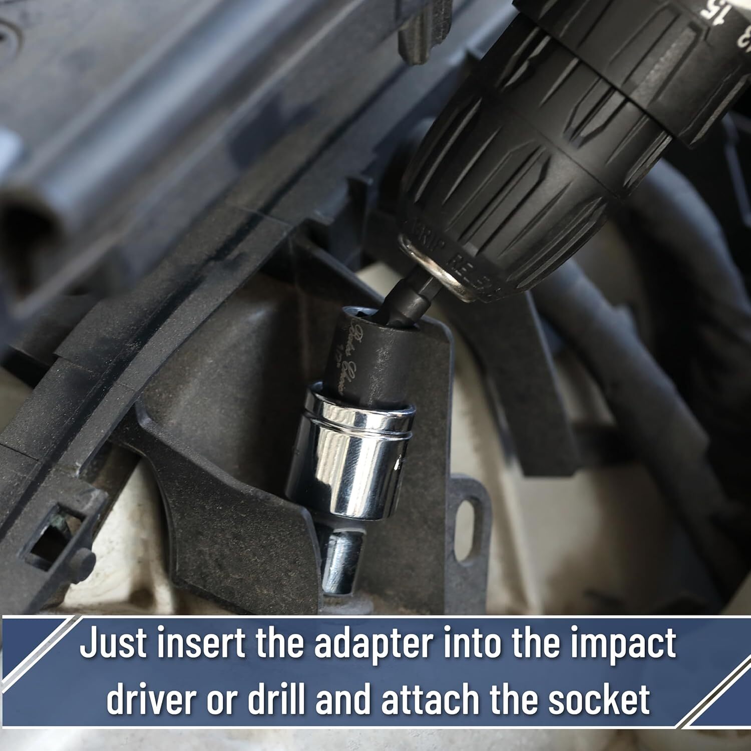 9 Pcs Impact Rotatable Socket Adapter 1/2" 1/4" 3/8" 1/4 Hex Shank Swivel Socket