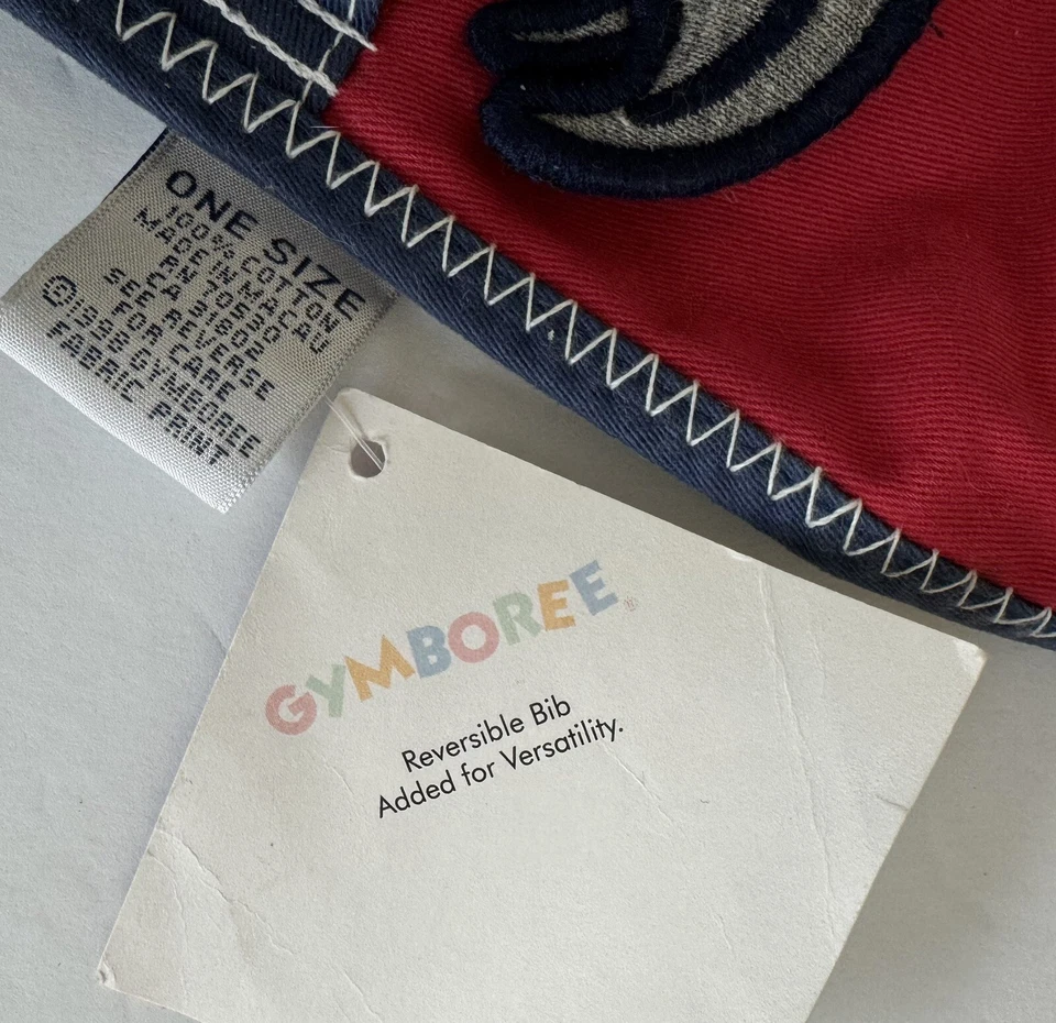 Gymboree Baby Boys Girls Removable Tools Bib Rainbow Tag Vintage 1998 NEW RARE - Image 2 of 4