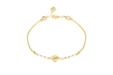 14K TRI COLOR GOLD HEART BRACELET