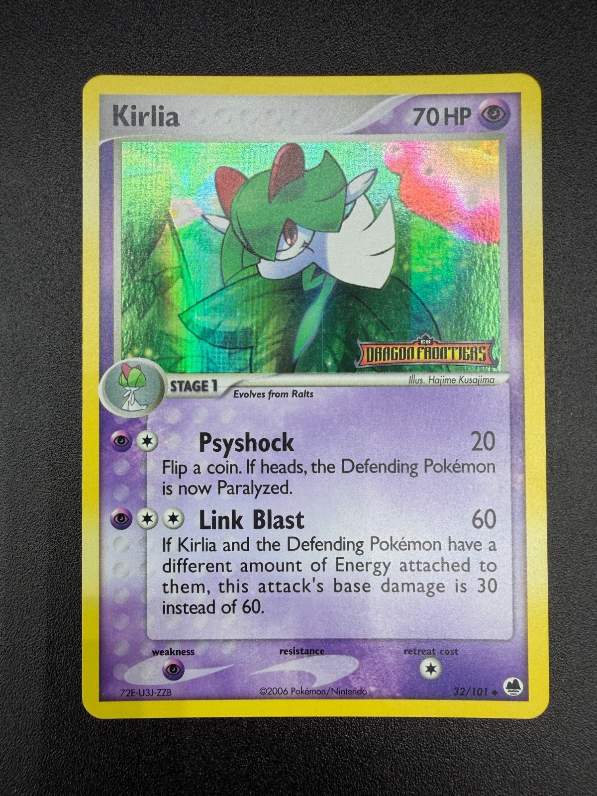 Kirlia 32/101 NM Holo EX Dragon Frontiers Card Stamped