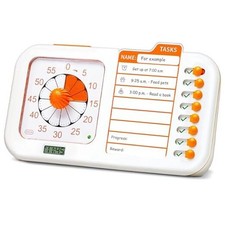 3-in-1 Visual ADHD Timer for Kids  Adults with Planning Board, Orange white