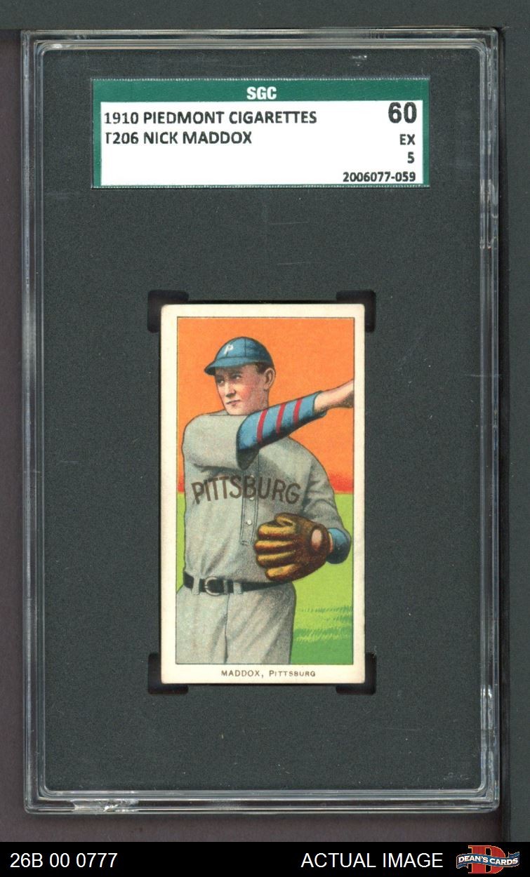 1909 T206 Nick Maddox Pirates SGC 5 - EX