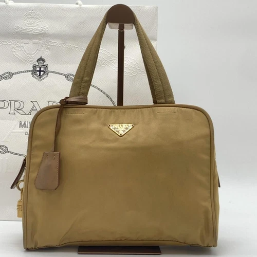 Sac à main PRADA nylon authentique marron moyen femme Italie 116251