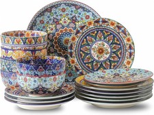 Dinnerware Sets 6 18 Pieces Plates Bowls Set Ceramic Dishes Set 6 Oven