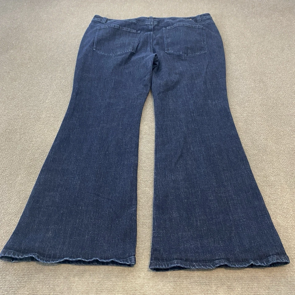 CAbi Trouser Jeans Womens 18 Dark Navy Denim Stretch Flare Leg High Rise - Image 3 of 4