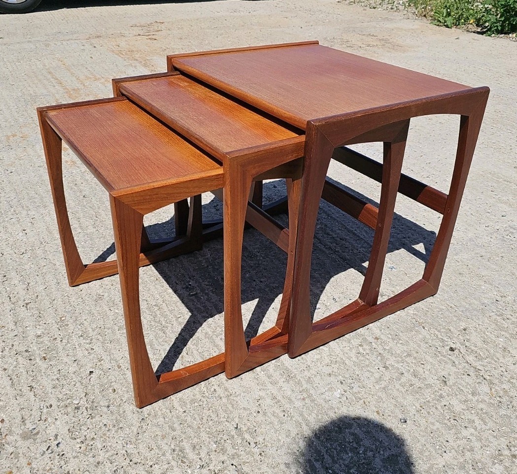 G Plan Vintage Mid Century Quadrille Nest of 3 Tables Teak — image 4