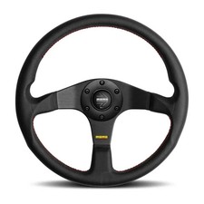 MOMO Tuner Black Leather & Red Stitching 350MM Steering Wheel New