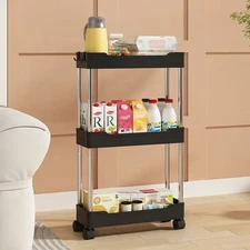 Layer Rolling Bathroom Storage Cart With Wheels Multi-purpose Organizer for Bat