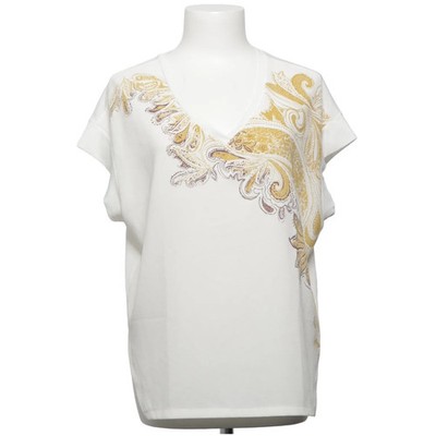 Zara Woman Collection, Top, Größe: M, Collection B, Weiß/Gold, Paisley #a3c