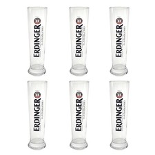 6x Erdinger Alkoholfrei Bierglas Weizen 0,5l Glas Gläser Weißbier blaue Schrift