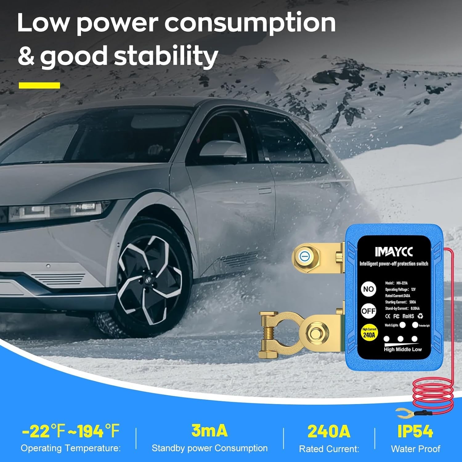 Kill Switch for Car, 12V Remote Battery Disconnect Switch 240A, Car Battery K...