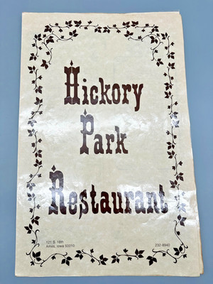Vintage 1990 Hickory Park Restaurant Menu Ames Iowa 11'' x 17''!