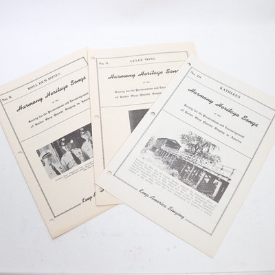 3 Harmony Heritage Songs Barbershop Sheet Music Roll Dem Bons Levee Kathleen