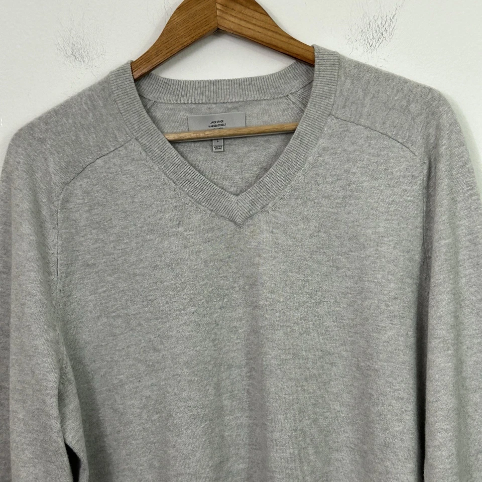 Jack Spade Sweater Mens Large Beige Oatmeal Cotton Cashmere Blend - Image 3 of 4