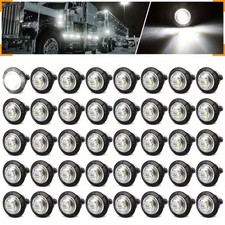 40X Pickup Round Side Marker lights 3/4"LED Bullet Light Truck Trailer White