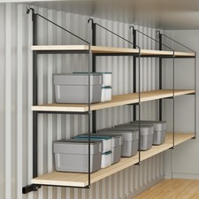 Black Cargo Shipping Container Shelving Shelf Brackets Universal 2 Pack/4 Pack