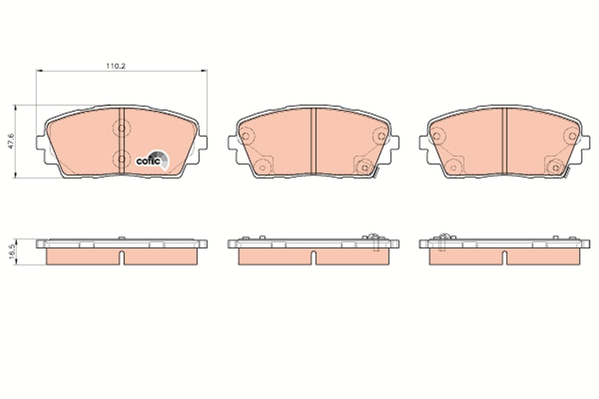Kit plaquettes de frein TRW GDB3535 en composite Premium pour frein à disque