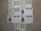 ISLE OF MAN - 1973-5 DEFINITIVE SET ON 7 UNADDRESSED FIRST DAY COVER, FDI CANCEL