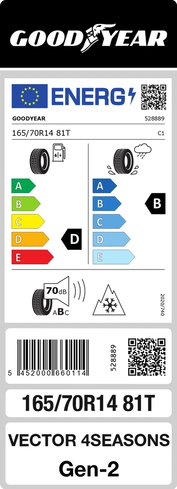 Goodyear Vector 4Seasons Gen-2 165/70 R14 81T M+S Ganzjahresreifen - Bild 2 von 2