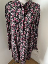 Long Bluse Blümchen Gr. 44/46 Viskose H&M