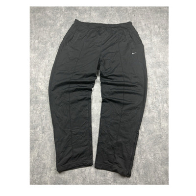 Nike Herren Trainingshose L Schwarz Polyester, gerades Bein, Taschen, Trackpants