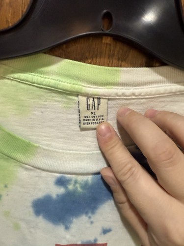 T-SHIRT VINTAGE THE GAP PERSONALIZZATA TIE DYE LOGO CLASSICO XL - Foto 2 di 3