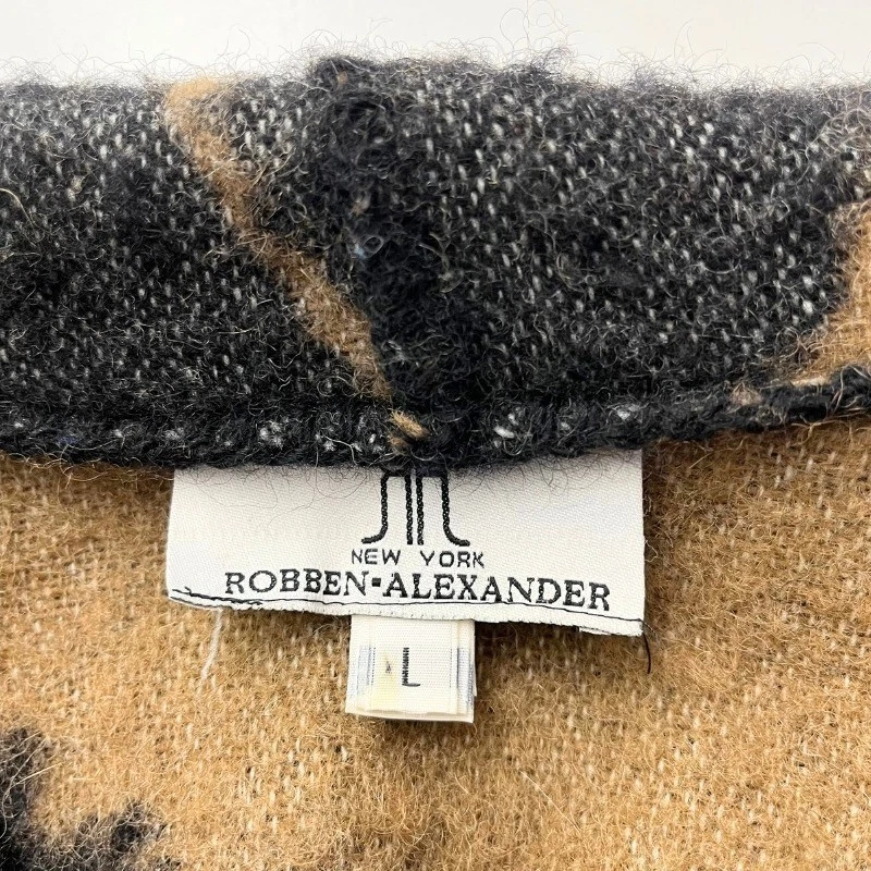 Abrigo Chaqueta de Lana Vintage Estampado de Caballo Robben Alexander New York Gris Tostado Talla L EE. UU. Foto 3 de 4
