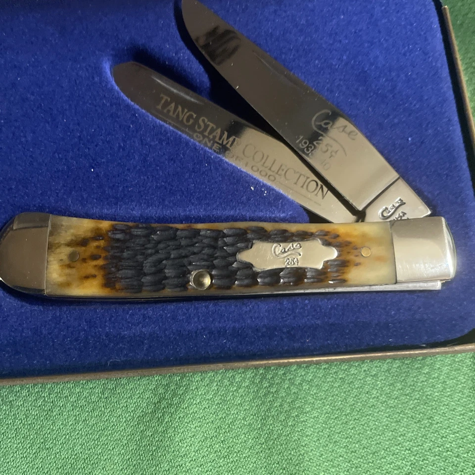 1997 CASE XX 6254 GREEN ROG JIG BONE TANG STAMP SERIES 25cent KNIFE - Image 2 of 4