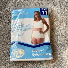 Vintage Dixie Belle Ladies Nylon Briefs 2 Pair Panties Sz 11 Sealed White Granny