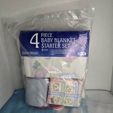 Vintage New Owen 4 Piece Baby Blanket Starter Set Cotton USA Made