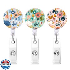 Badge Reel Retractable Badge Holder Carabiner with Alligator Clip On ID Card