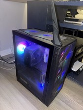 CyberPower PC Case with 4 Fans  Tempered Glass