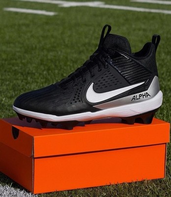 Nike Football Cleats Lineman Size 11 Black Silver Alpha Menace Strong II5139-010 Nike Alpha Menace Strong Football Cleats Black Silver II5139  main image 4