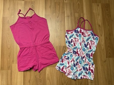 2 Alive Kinder Mädchen Sommer Urlaub Jumpsuite Kurz Overall Eintriler Gr 122/128