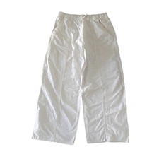 Zara Wide Leg Elastic Baggy Pants Womens Sz Medium Streetwear Y2K White