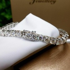 6CT Moissanite 925Silver Tennis Bracelet 4MM Pass ALL Diamond Tester, NO TARNlSH