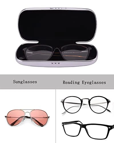 Estuche para gafas de sol Philley a rayas de aluminio carcasa dura caja de gafas de metal  Foto 4 de 4