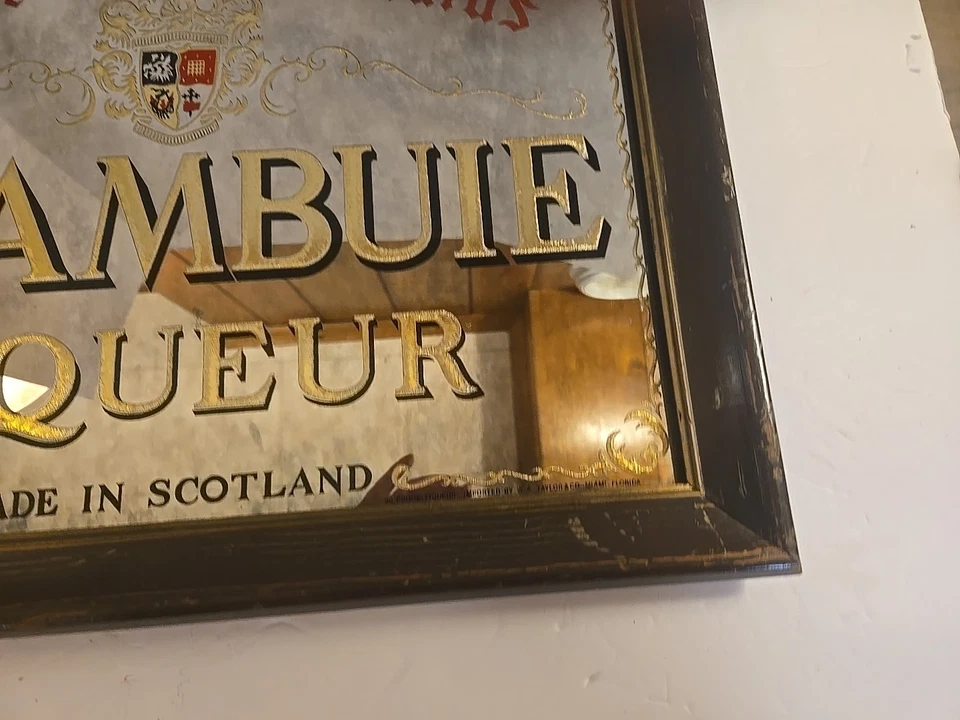 Placa espelhada bar vintage Prince Charles Edward's Drambuie licor feita na Escócia - Imagem 4 de 4