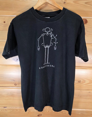 VTG KRAFTWERK EURO BAND T-SHIRT Men Large 90s Robot Fade