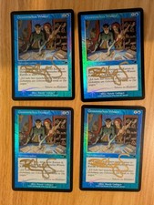MtG *FOIL* *Signed* *German* Accumulated Knowledged x4 (1 playset), LP