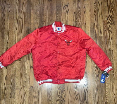 Starter & Chicago Bulls Varsity Button Up Jacket Mens XXL NWT 