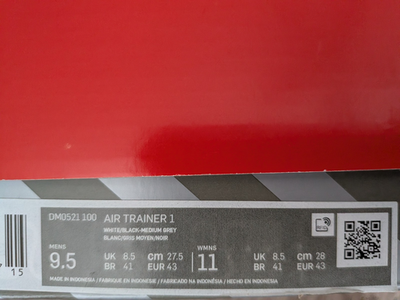 Nike Air Trainer 1 DM0521-100 9.5 Retro Chlorophyll McEnroe Agassi